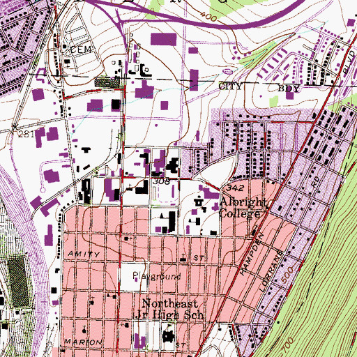 Topographic Map of LifeSports Center, PA