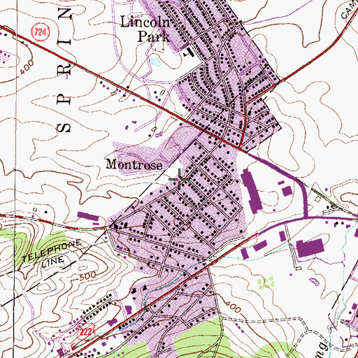 Topographic Map of Burks Emergency Strike Team Substation, PA