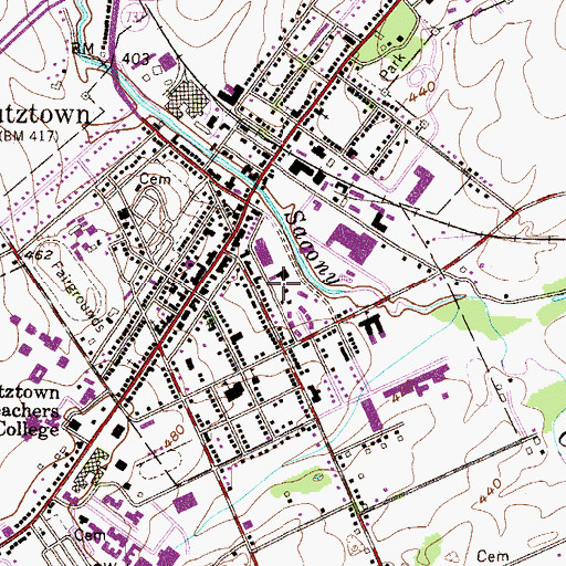 Topographic Map of Louisa Gonser Community Library, PA