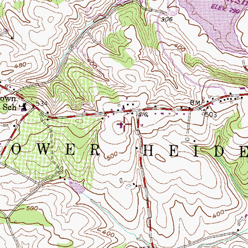 Topographic Map of Lower Heidelberg Township Building, PA