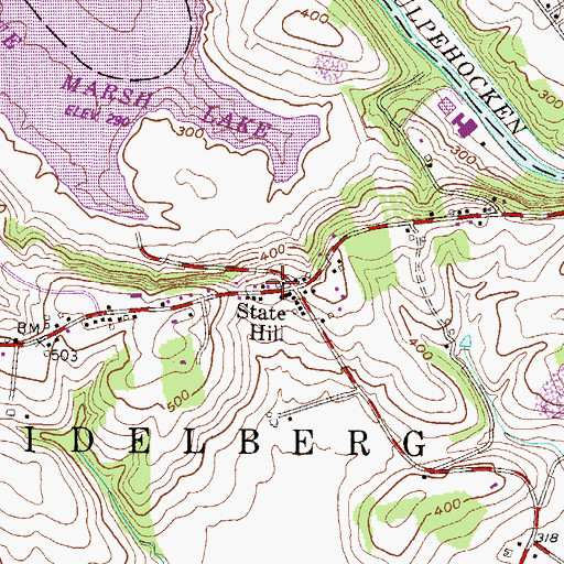 Topographic Map of Western Berks Fire Department Station 18 - 4, PA