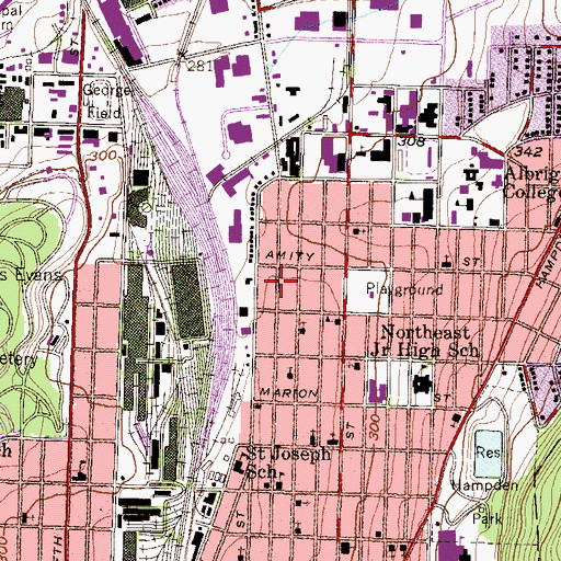 Topographic Map of Lucky Star Athletic Association, PA