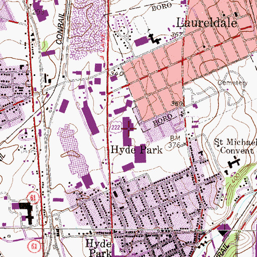 Topographic Map of Madeira Shopping Center, PA