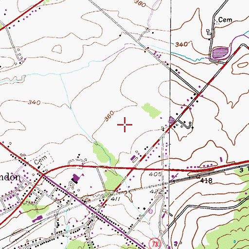 Topographic Map of Maiden Creek Estates, PA