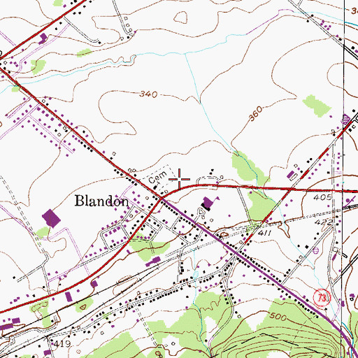 Topographic Map of Maidencreek Cemetery, PA