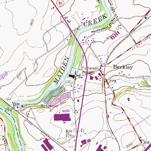 Topographic Map of Maidencreek Pumping Station, PA