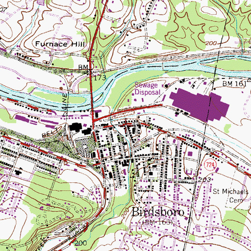 Topographic Map of Mainbird Park, PA