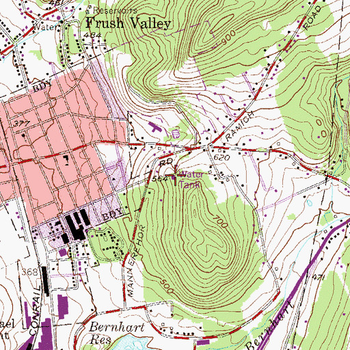 Topographic Map of Mannerchor Tank, PA