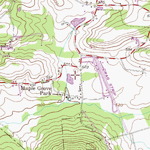Topographic Map of Maple Grove Park, PA