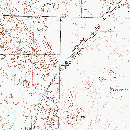 Topographic Map of Harqua, AZ