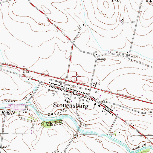 Topographic Map of Marion Fire Company Stouchsburg Station 52, PA