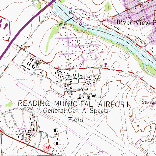 Topographic Map of Northfield Business Center, PA