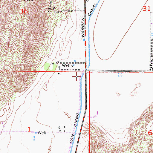 Topographic Map of San Diego Canal, CA