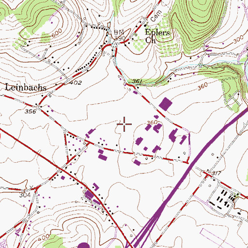 Topographic Map of Old Airport Industrial Park, PA