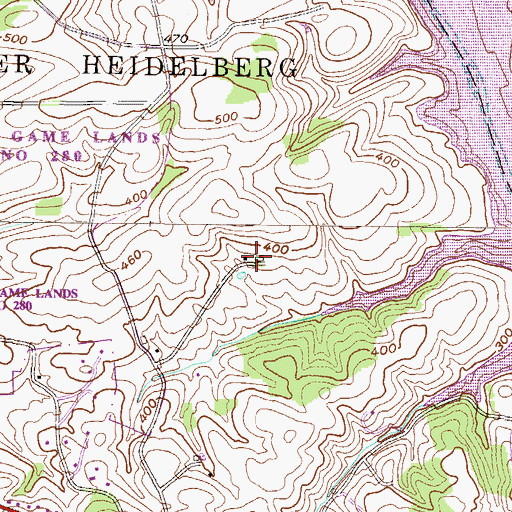 Topographic Map of Old Dry Road Farm, PA