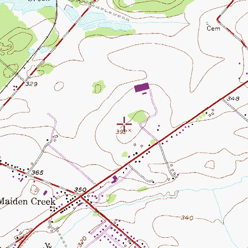 Topographic Map of Ontelaunee Heights, PA