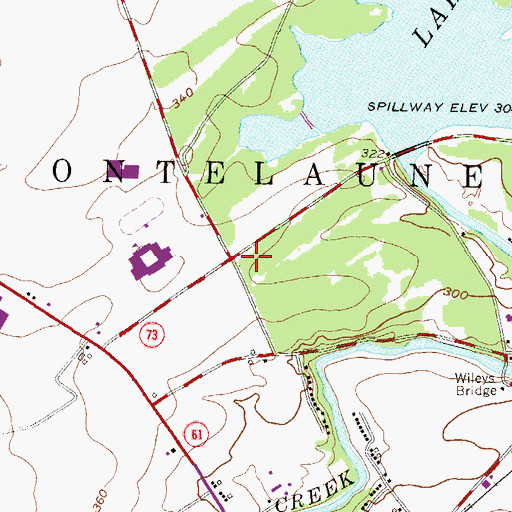 Topographic Map of Ontelaunee Township Building, PA