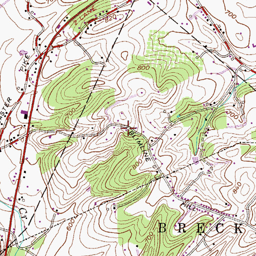 Topographic Map of Open Door Mennonite Church, PA