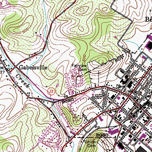 Topographic Map of Orchard Hills, PA