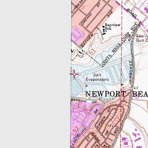 Topographic Map of San Diego Creek, CA