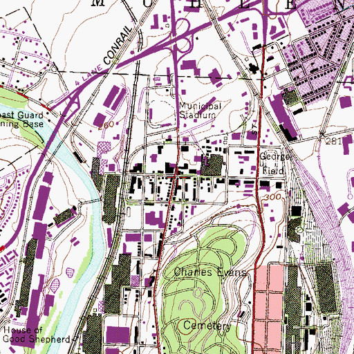 Topographic Map of Peace Lutheran Church, PA
