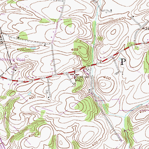 Topographic Map of Penn Township Hall, PA