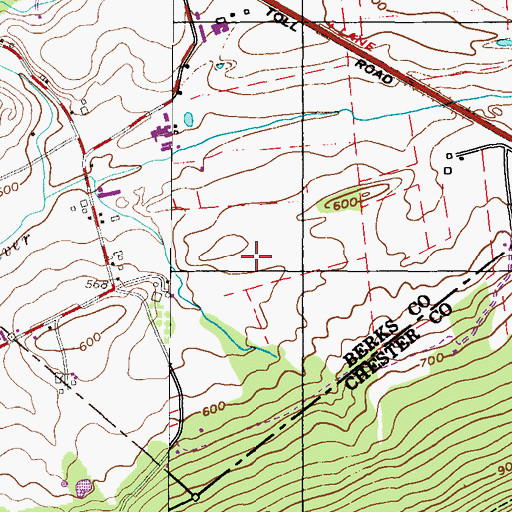 Topographic Map of Pennwood Farms, PA