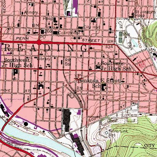 Topographic Map of Pentecostal Christ Is Risen Church, PA