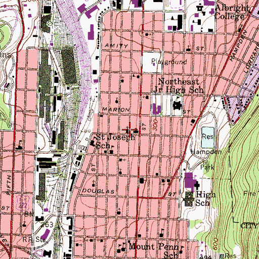 Topographic Map of Pentecostal Church of the Good Samaritan, PA