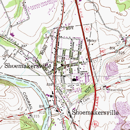 Topographic Map of Phoebe Home, PA