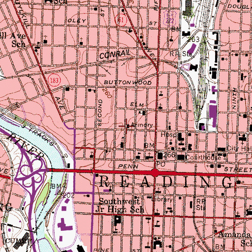Topographic Map of Police Athletic League, PA