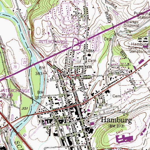 Topographic Map of Praise and Glory Worship Center, PA