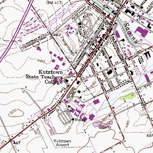 Topographic Map of Presidents House, PA