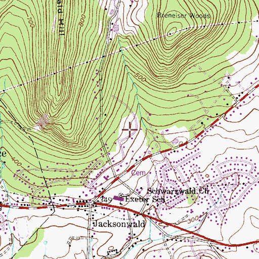 Topographic Map of Ramblewood, PA