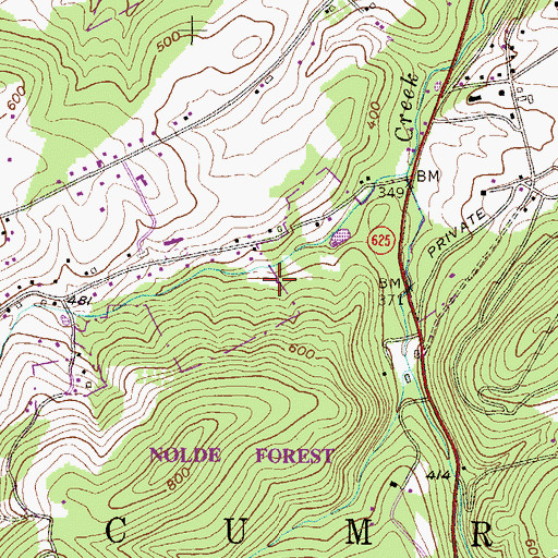 Topographic Map of Reading Archery Club, PA