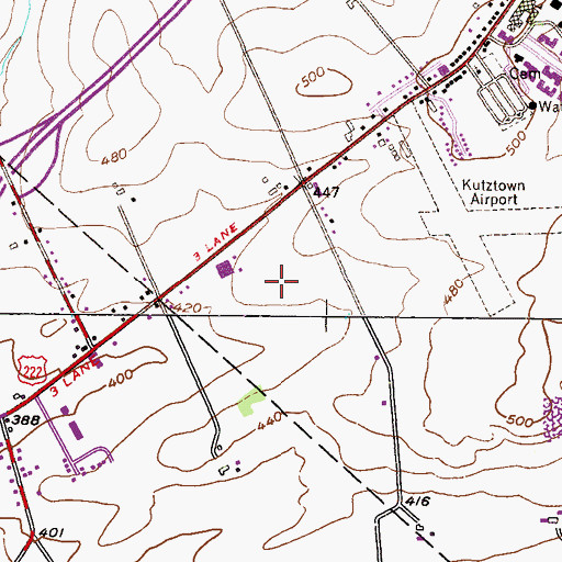 Topographic Map of Reading Hospital and Medical Center-Kutztown Laboratory, PA