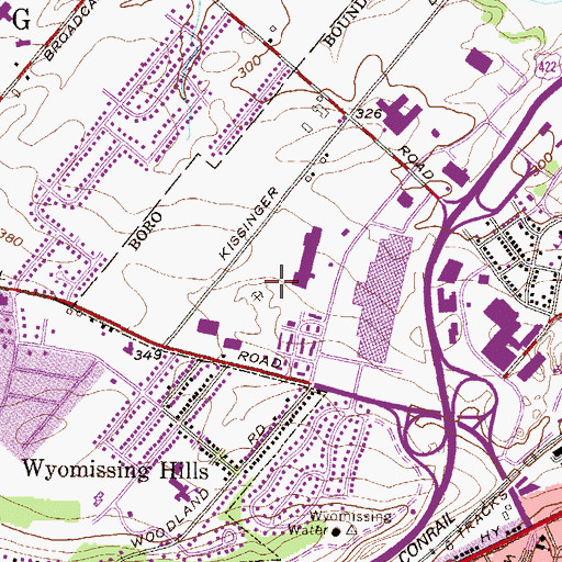 Topographic Map of Reading Pediatric Office, PA
