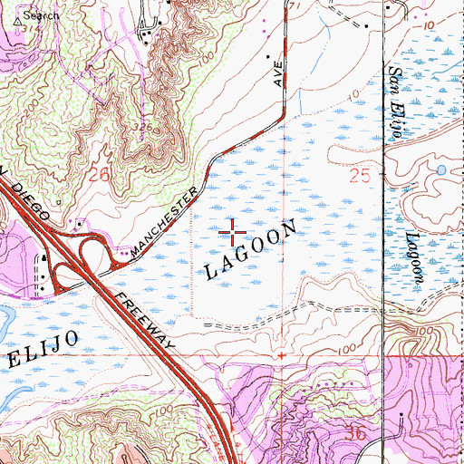 Topographic Map of San Elijo Lagoon, CA
