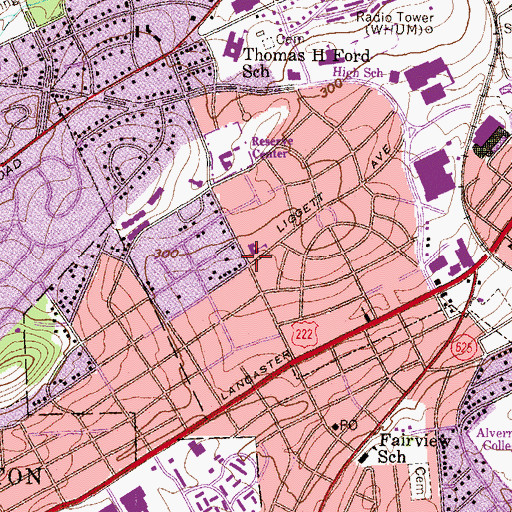 Topographic Map of Reading Seventh-Day Adventist Junior Academy, PA