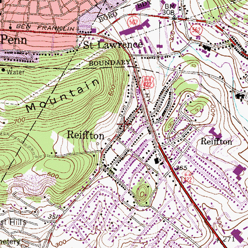 Topographic Map of Exeter Township Fire Department Station 25 - 2, PA