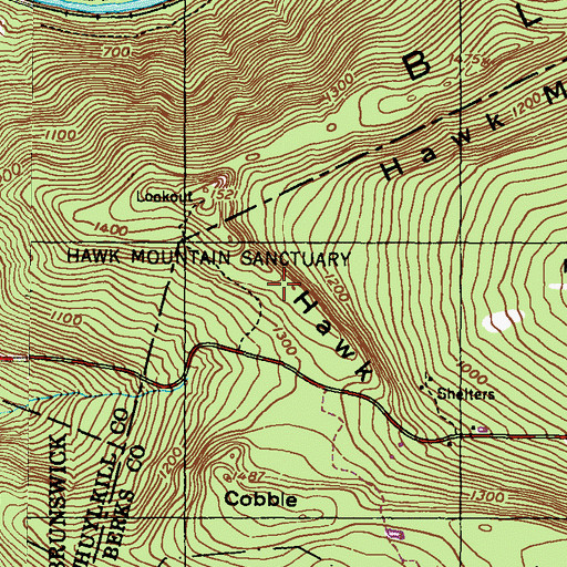 Topographic Map of Ridge Overlook, PA
