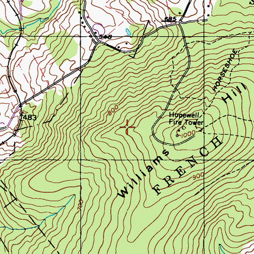 Topographic Map of Ridge Trail, PA