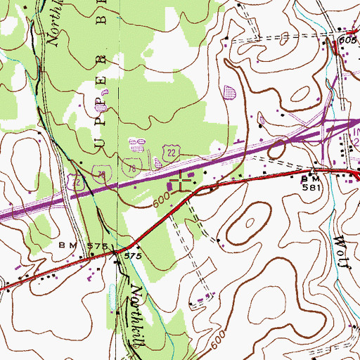 Topographic Map of Roadside America, PA