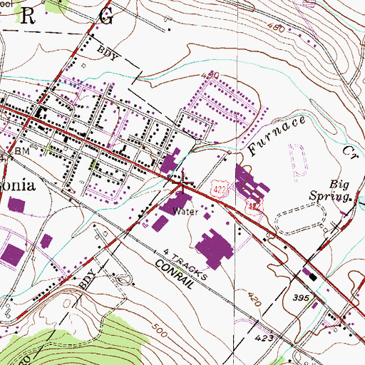 Topographic Map of Robesonia Furnace Historical Marker, PA