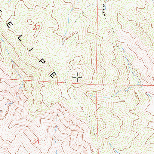 Topographic Map of San Felipe Hills, CA