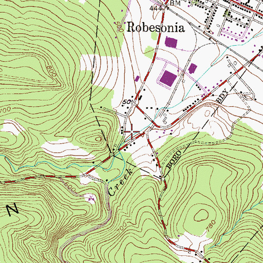Topographic Map of Robesonia Furnace Triangle, PA