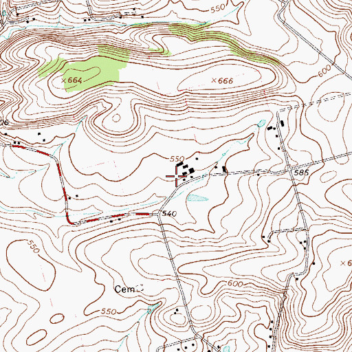 Topographic Map of Rodale Institute Experimental Farm, PA