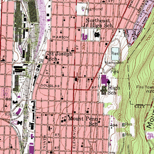 Topographic Map of Saint Thomas United Church of Christ, PA