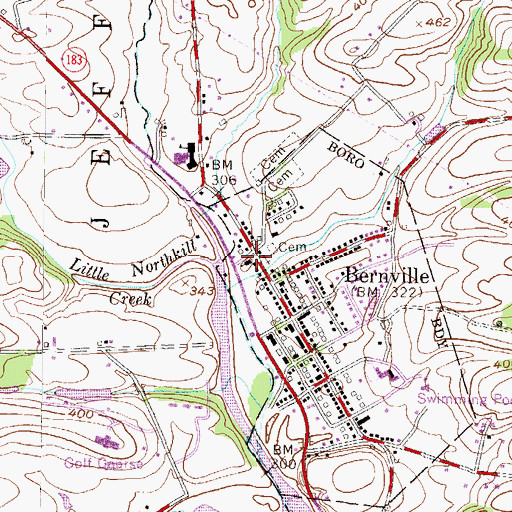 Topographic Map of Saint Thomas United Church of Christ, PA