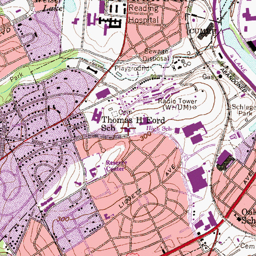 Topographic Map of Saints Constantine and Helen Greek Orthodox Church, PA